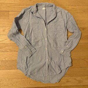 Aritzia Community Blue Linen Button Up Shirt Size M